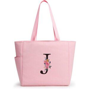 Personalized Beach Tote Bag Pink-j